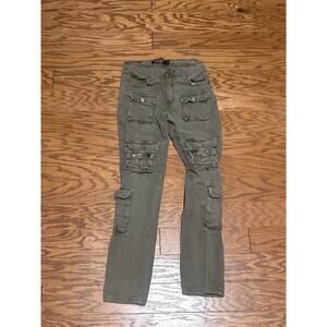 Demolition Downtown Collection Womens Olive Green Low Rise Skinny Cargo Pants 20